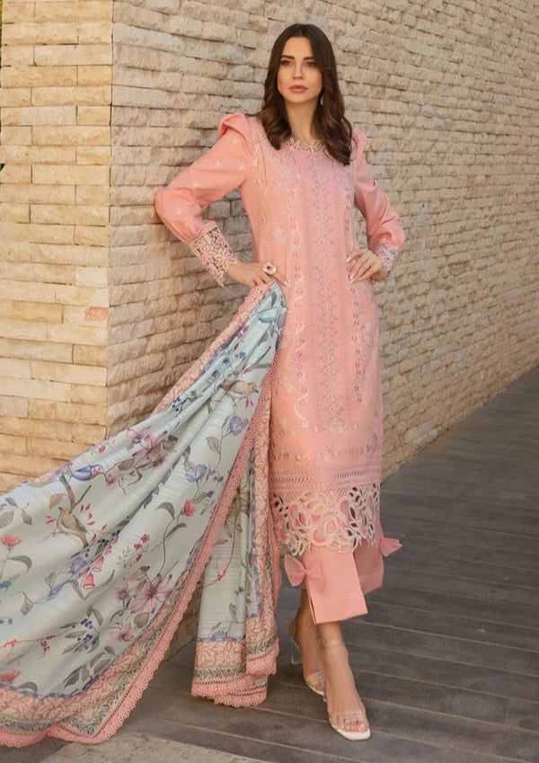 Luxury  Heavy Embroidered Lawn Unstitched 3Pc Suit